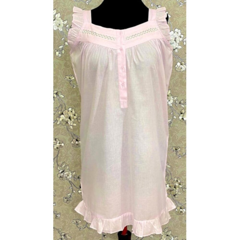SoieRose Women's Pink Victorian Nightgown – 100% Cotton - SR1113